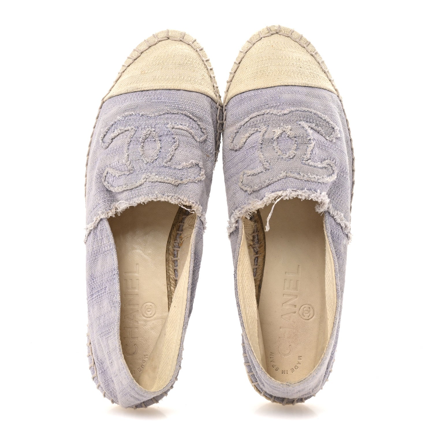 Toile CC Cap Toe Espadrilles 38 Ecru Purple