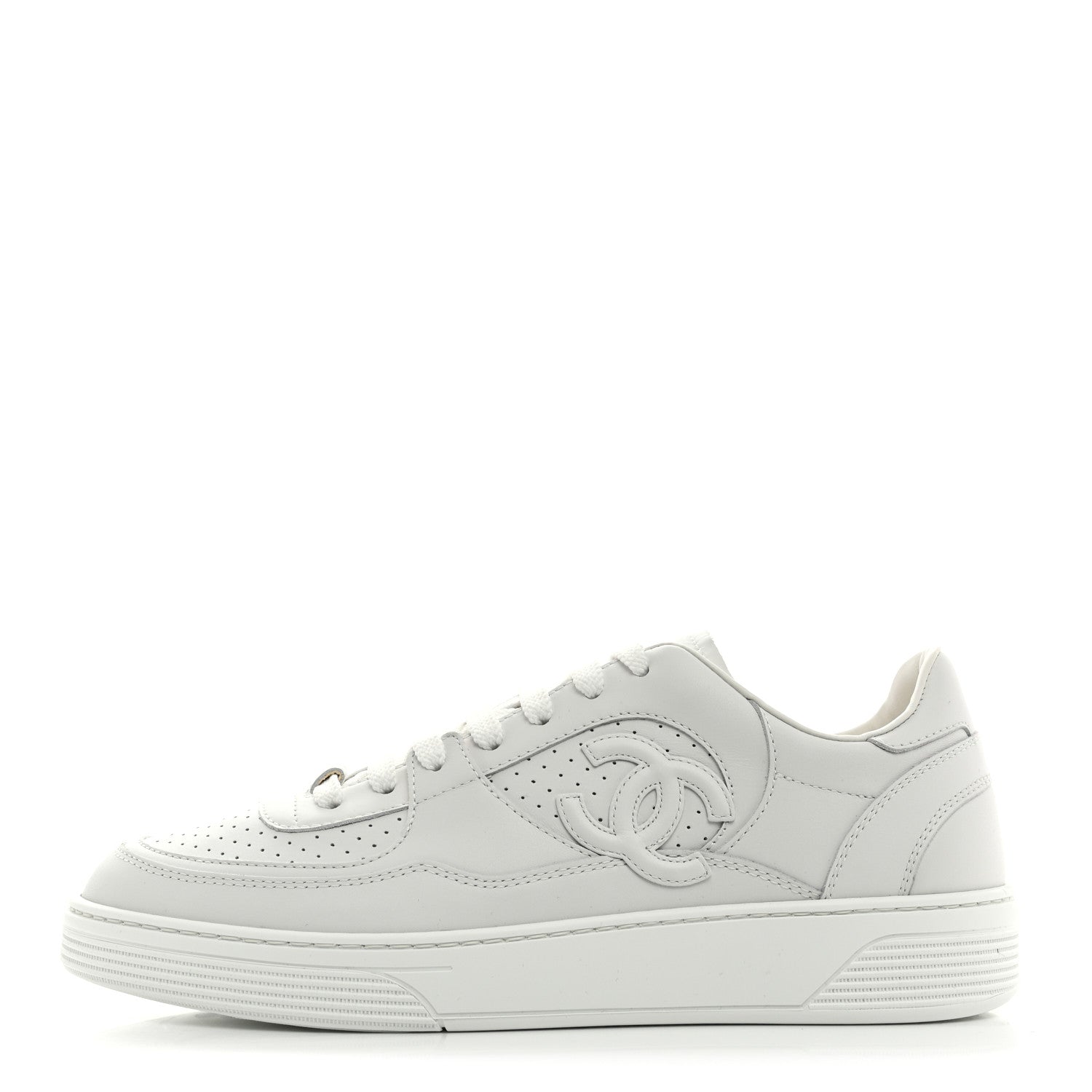 Calfskin Womens CC Sneakers 41 White