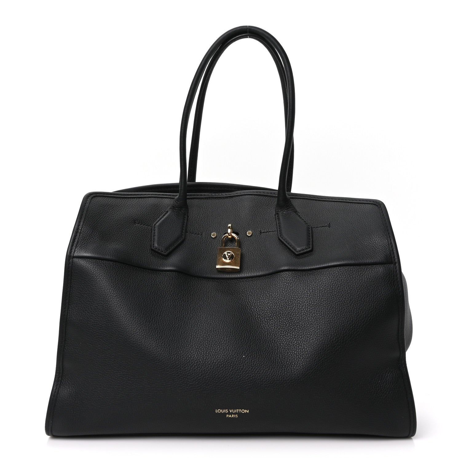 Calfskin Shearling City Steamer GM Black Bronze