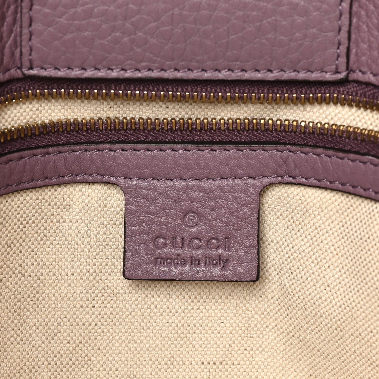Pebbled Calfskin Old Libeccio Miss GG Tote Purple