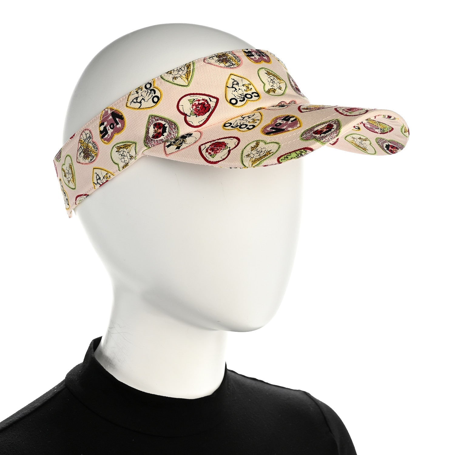 Cotton Canvas Valentine Visor Light Pink Multicolor
