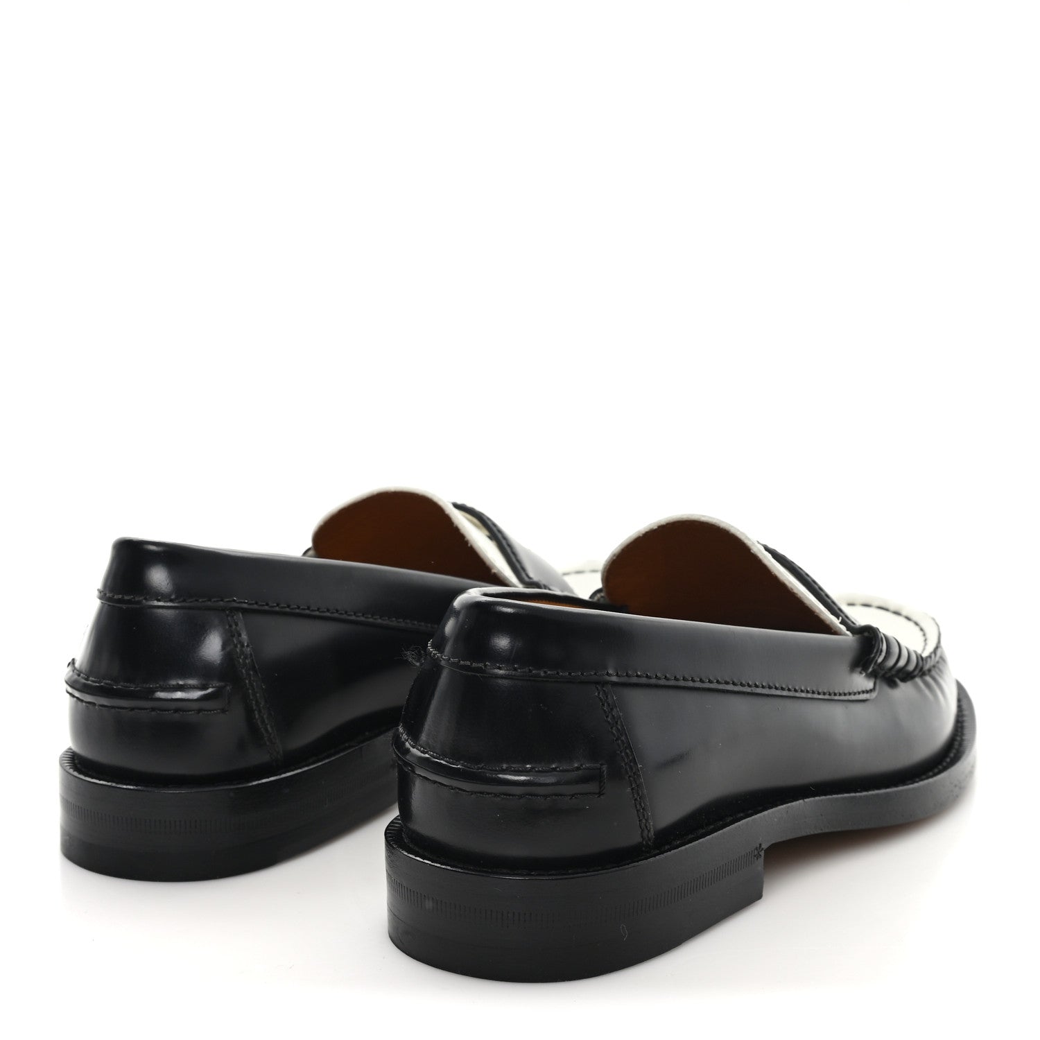 Millennial Ribot Cut Out Interlocking G Loafers 36 Black White