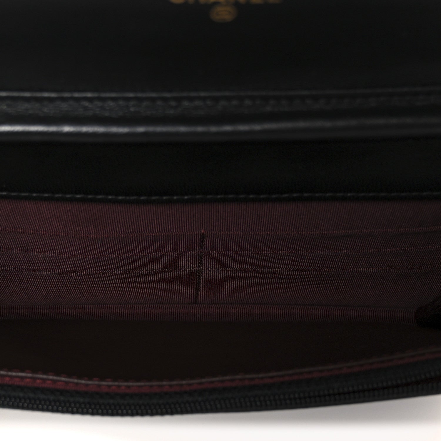Lambskin Quilted Wallet On Chain WOC Black