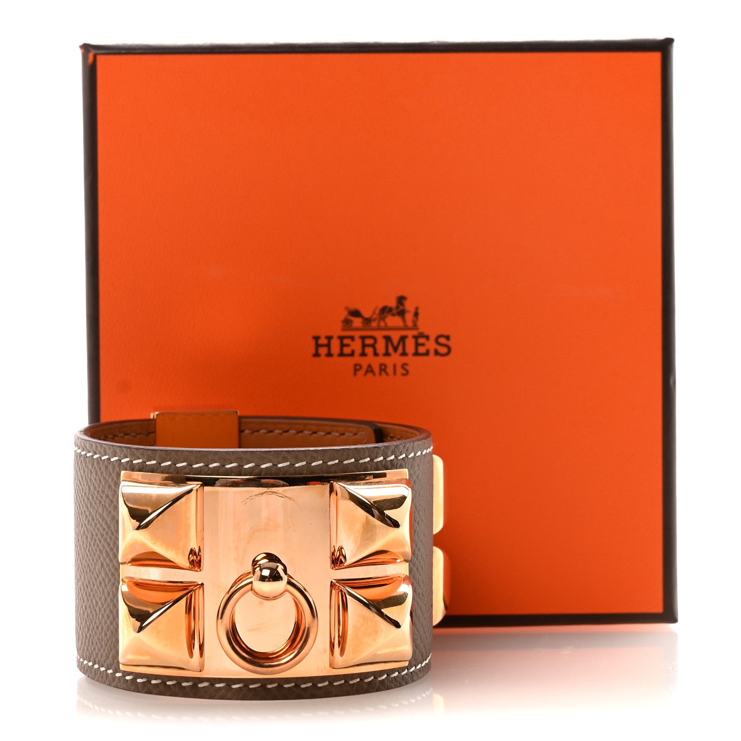 Epsom Collier de Chien CDC Bracelet T2 Etoupe