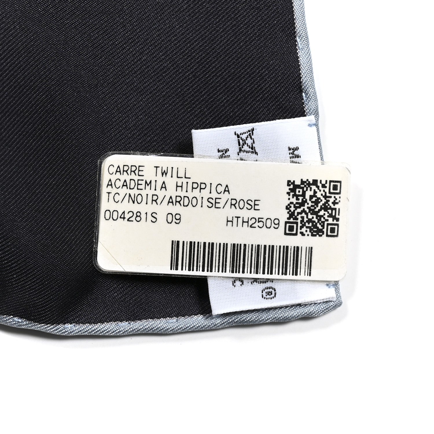 Silk Academia Hippica Scarf 90 Black Ardoise Rose