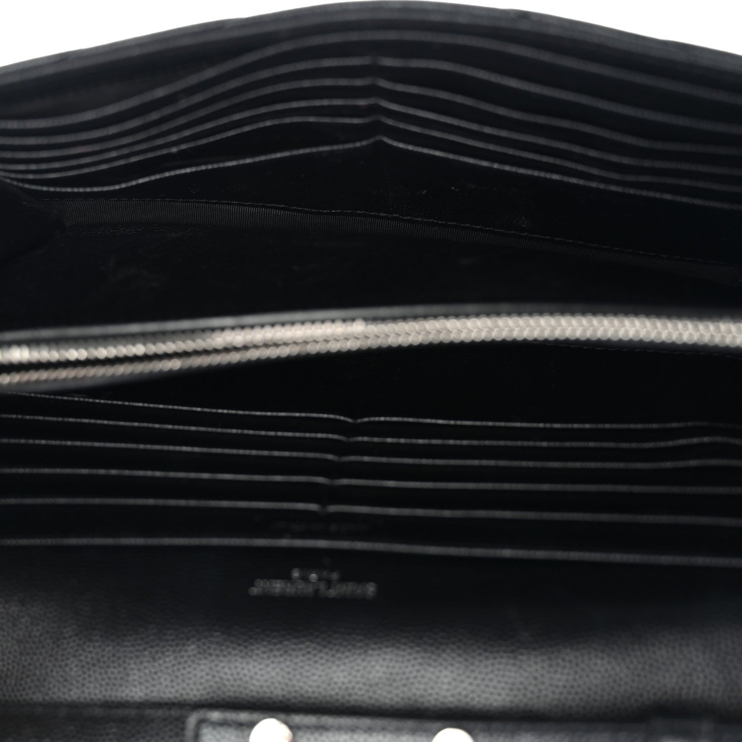Grain De Poudre Matelasse Chevron Monogram Chain Wallet Black