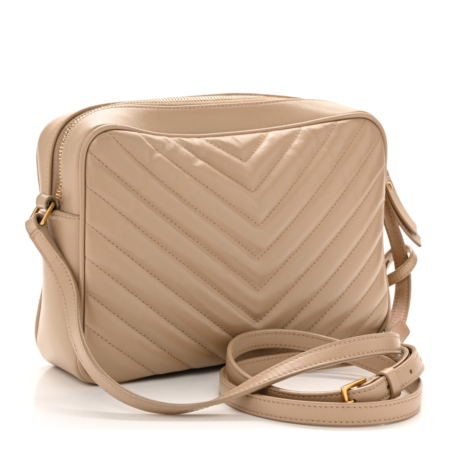 Calfskin Matelasse Monogram Lou Camera Bag Dark Beige