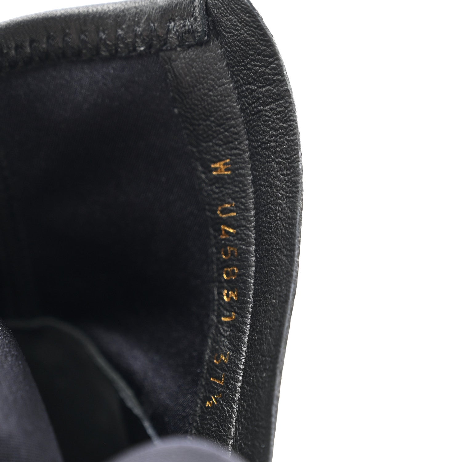 Stretch Lambskin Cap Toe CC Short Boots 37.5 Black