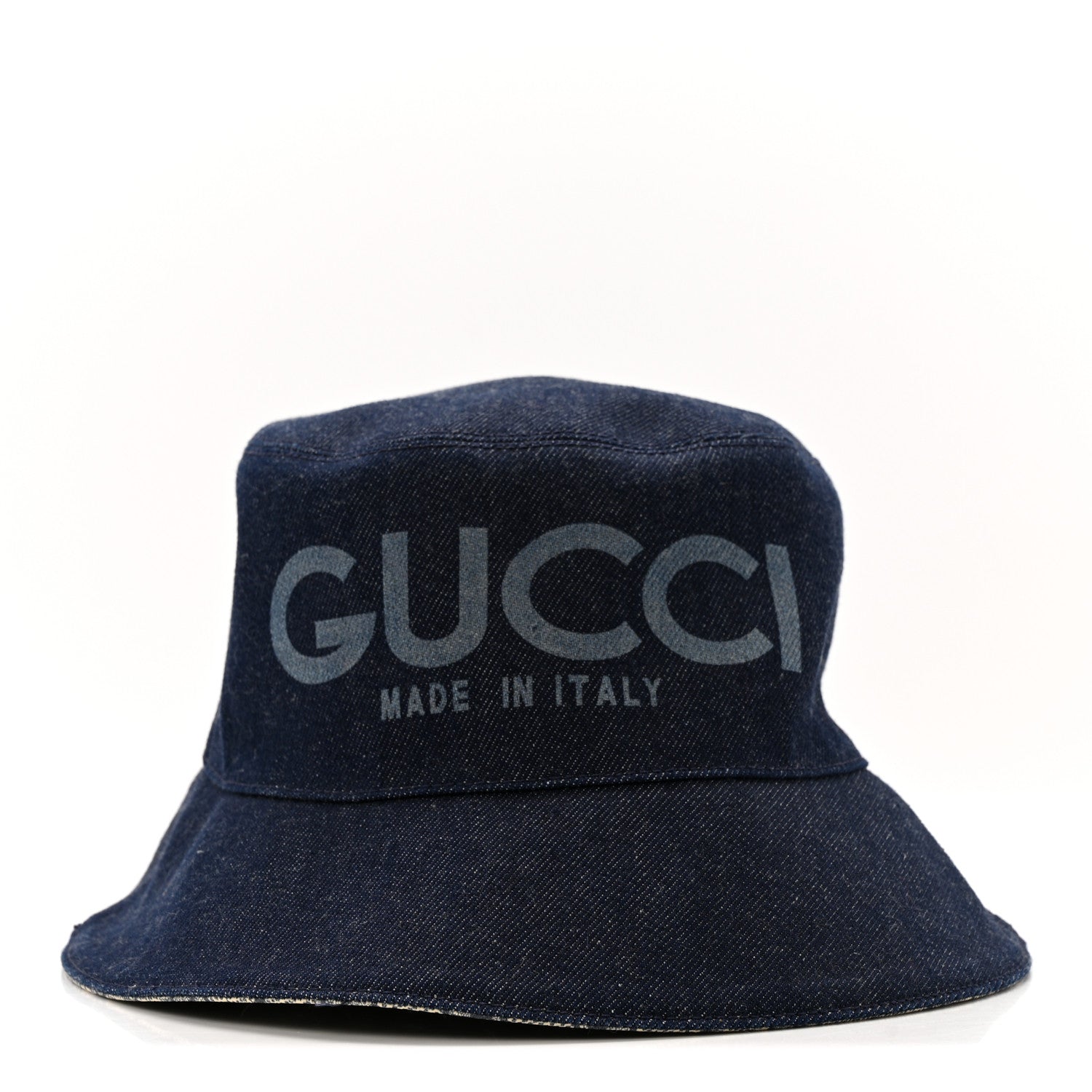 Lasered Denim GG Monogram Bucket Hat L Blue