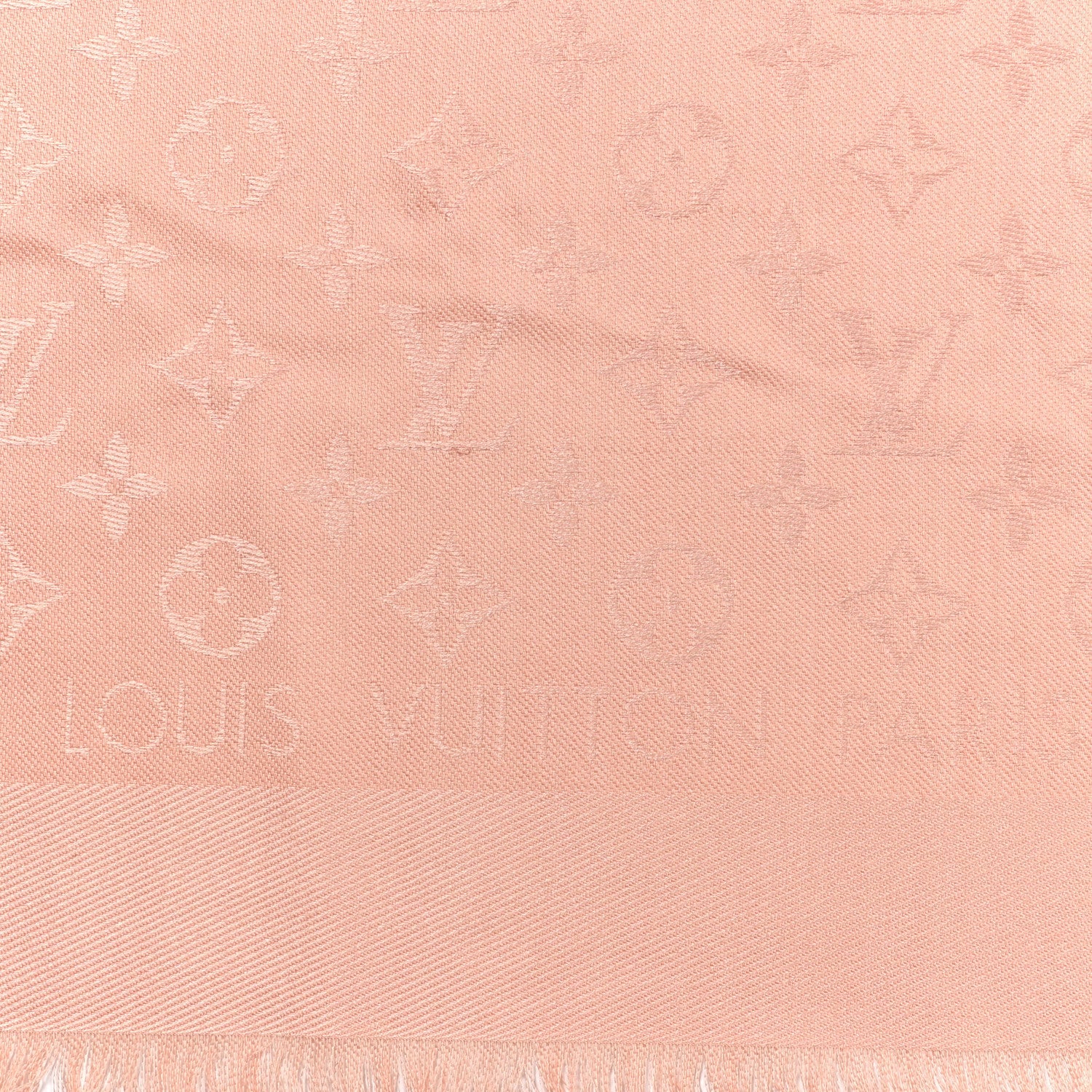 Silk Wool Monogram Shine Shawl Rose Velours