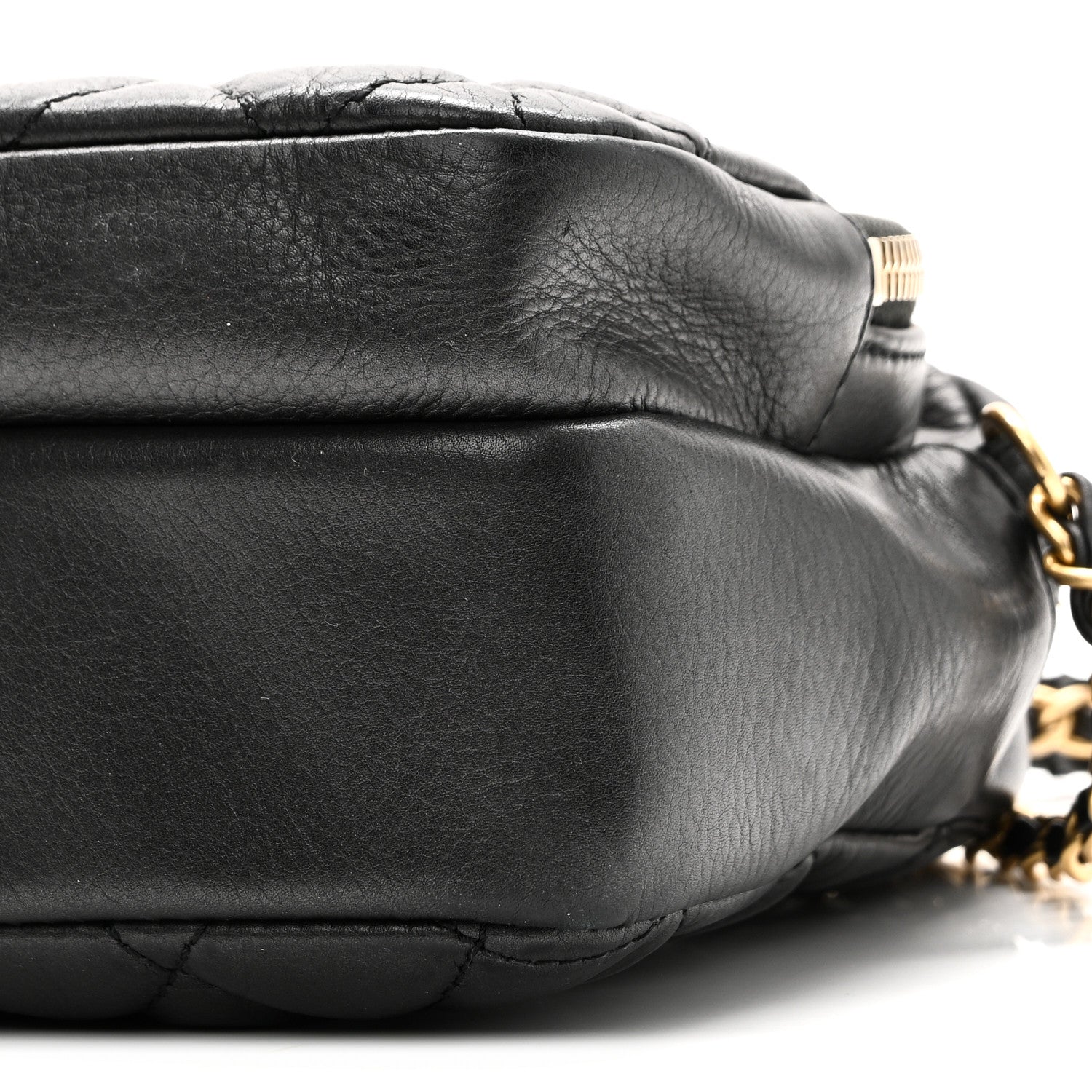 Calfskin Quilted Day Trips Camera Case Black