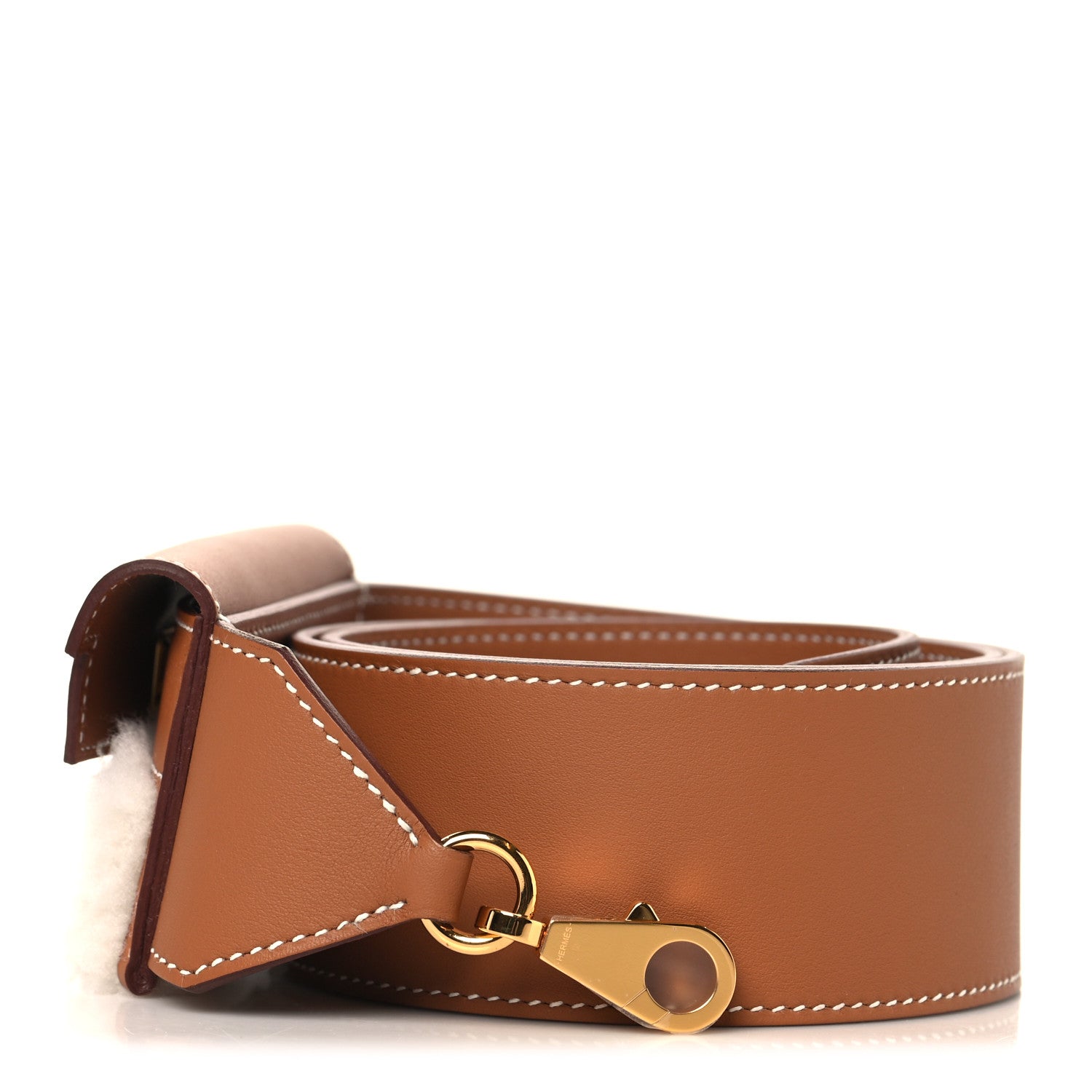 Swift Shearling Kelly Pocket Plush Shoulder Strap Gold
