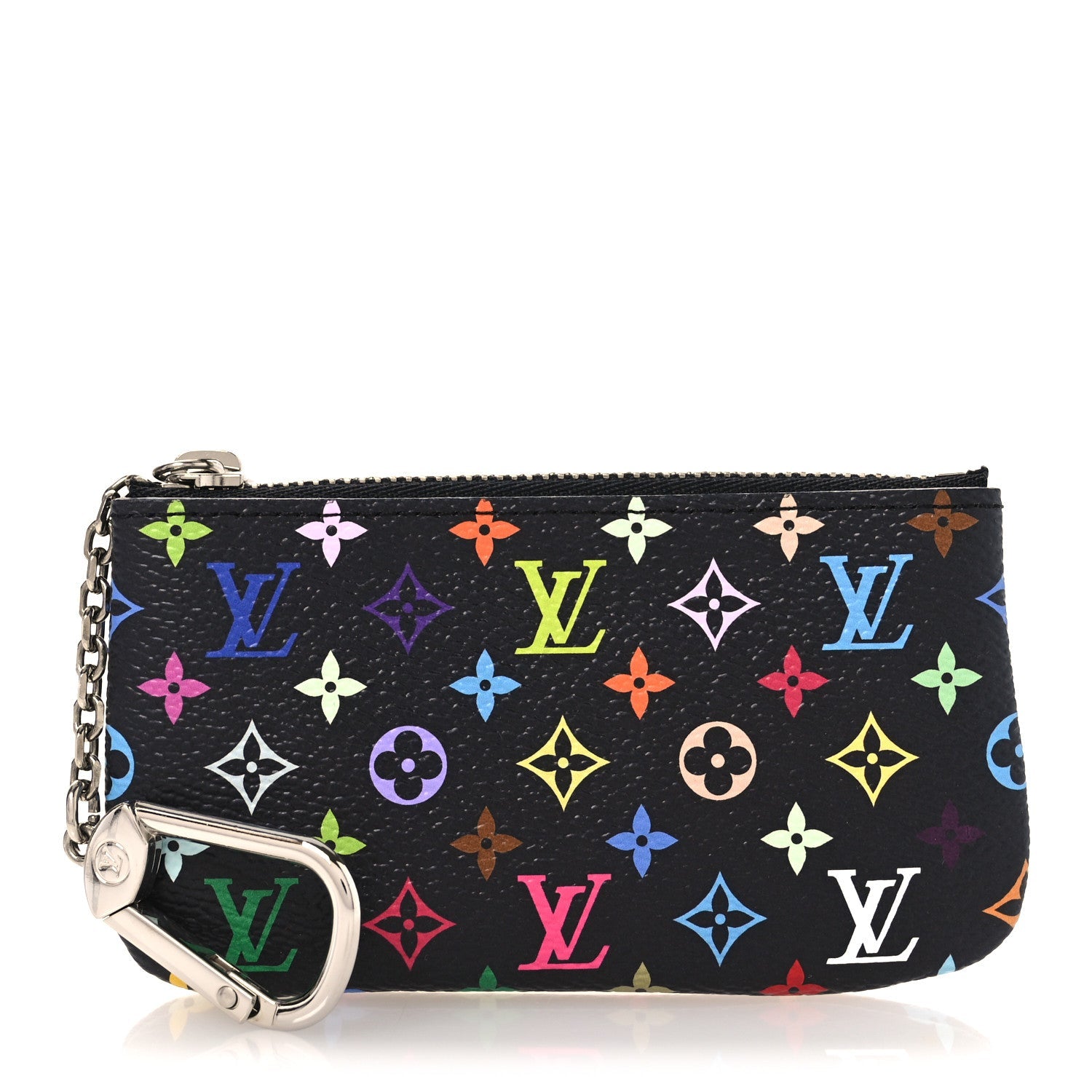 LV X TM Monogram Multicolor Key Pouch Black