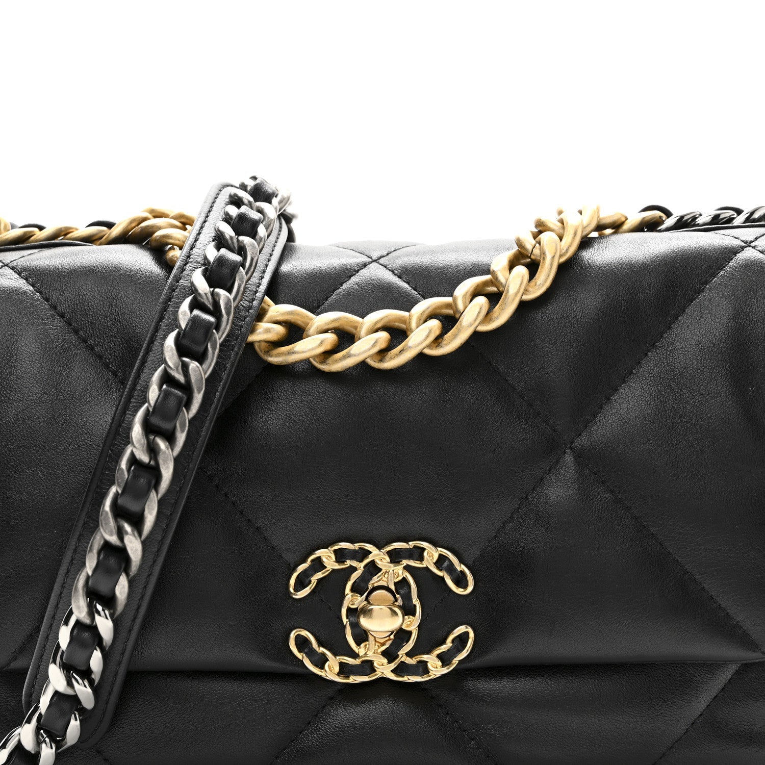 Lambskin Quilted Medium Chanel 19 Flap Black