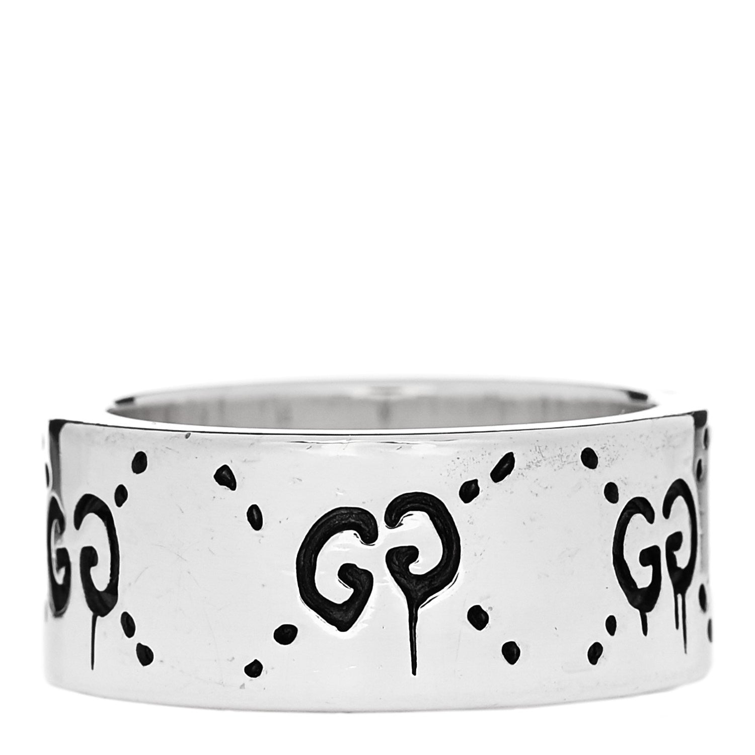 Sterling Silver GucciGhost Hamlet Skull Band Ring 53 6.5