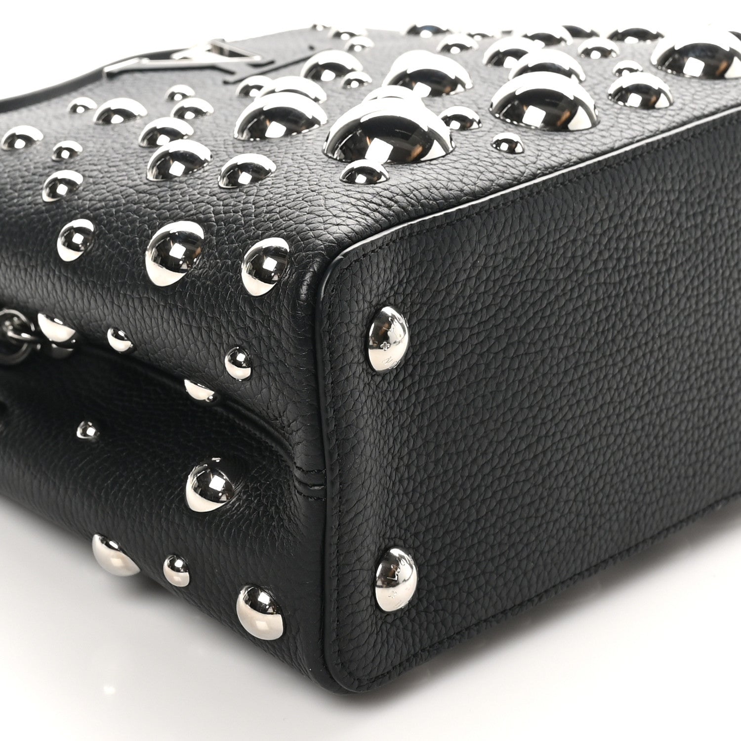 LV X YK Taurillon Brass Metal Dots Capucine MM Black