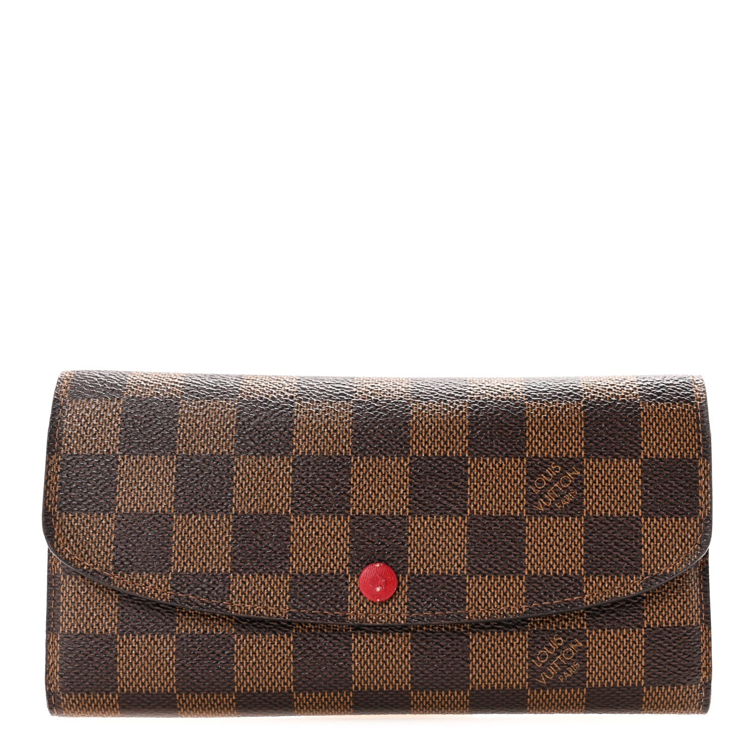 Damier Ebene Emilie Wallet Red