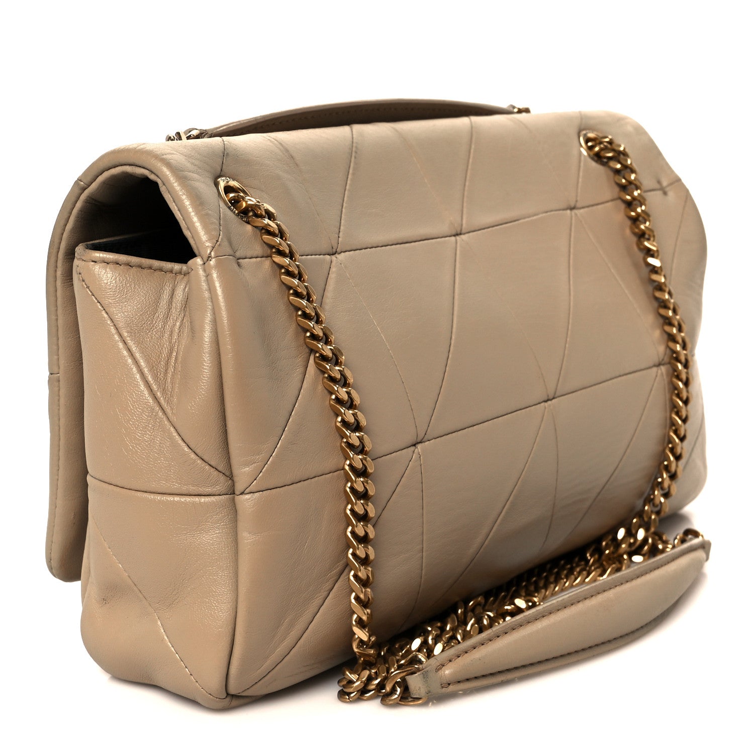 Lambskin Patchwork Monogram Medium Jamie Beige