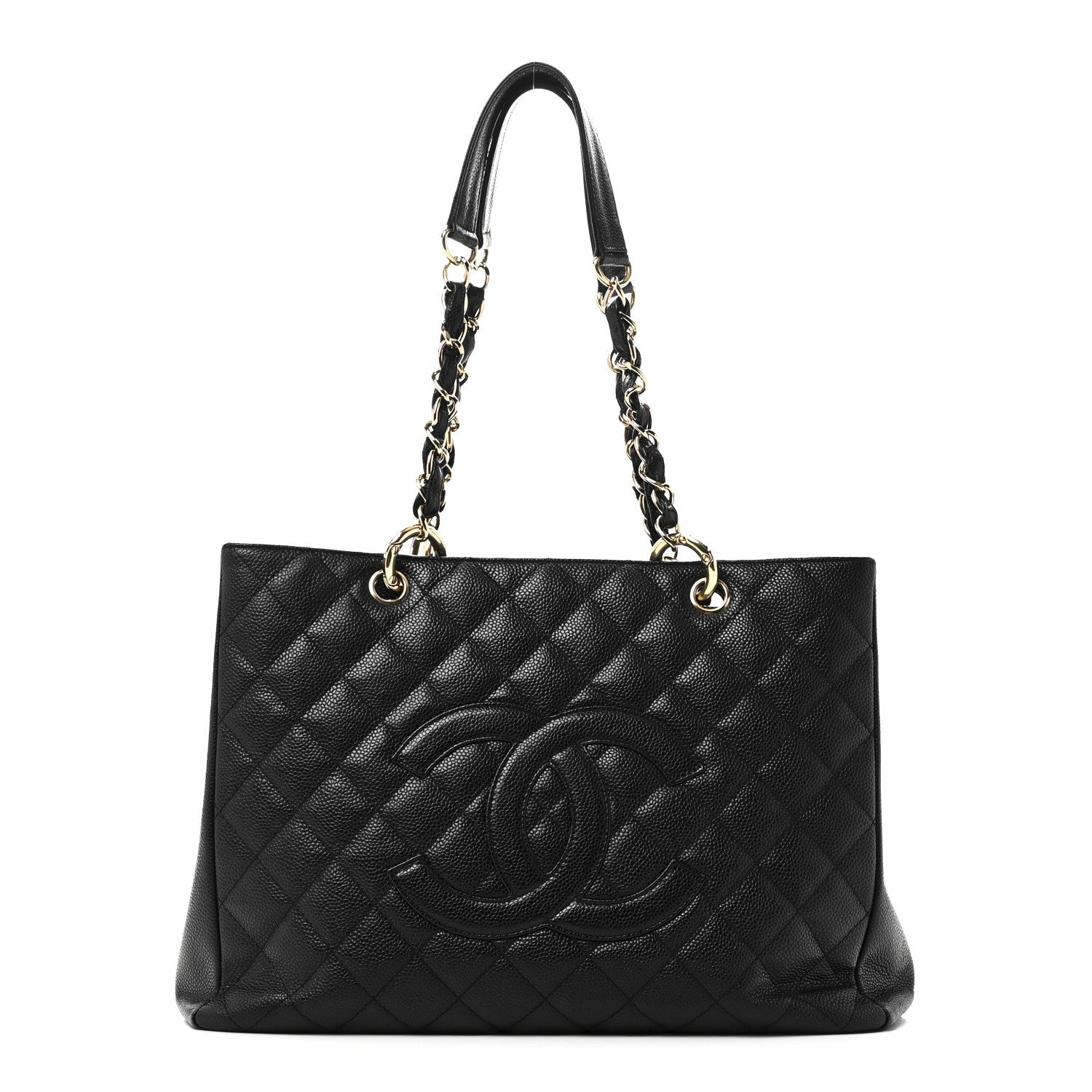 Caviar Quilted Grand Shopping Tote GST Black