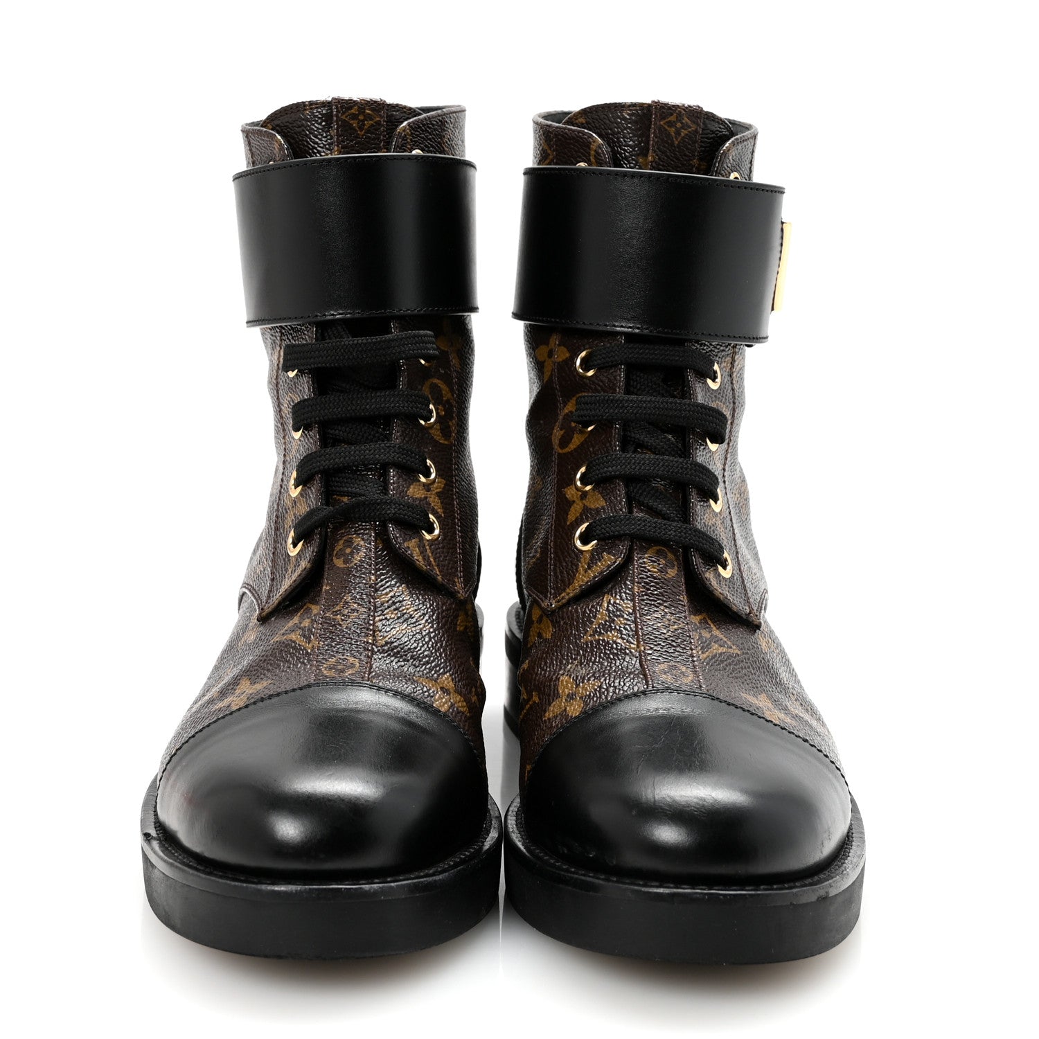 Calfskin Monogram Wonderland Flat Ranger Boots 39.5 Black
