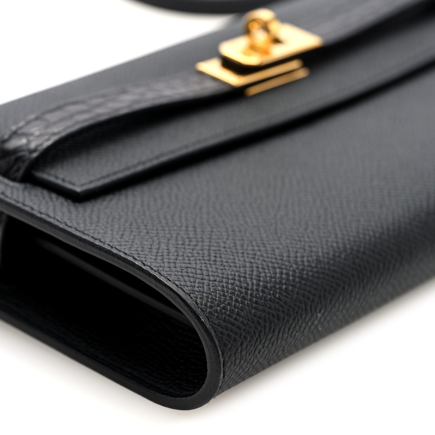 Epsom Matte Alligator Touch Kelly Wallet To Go Black