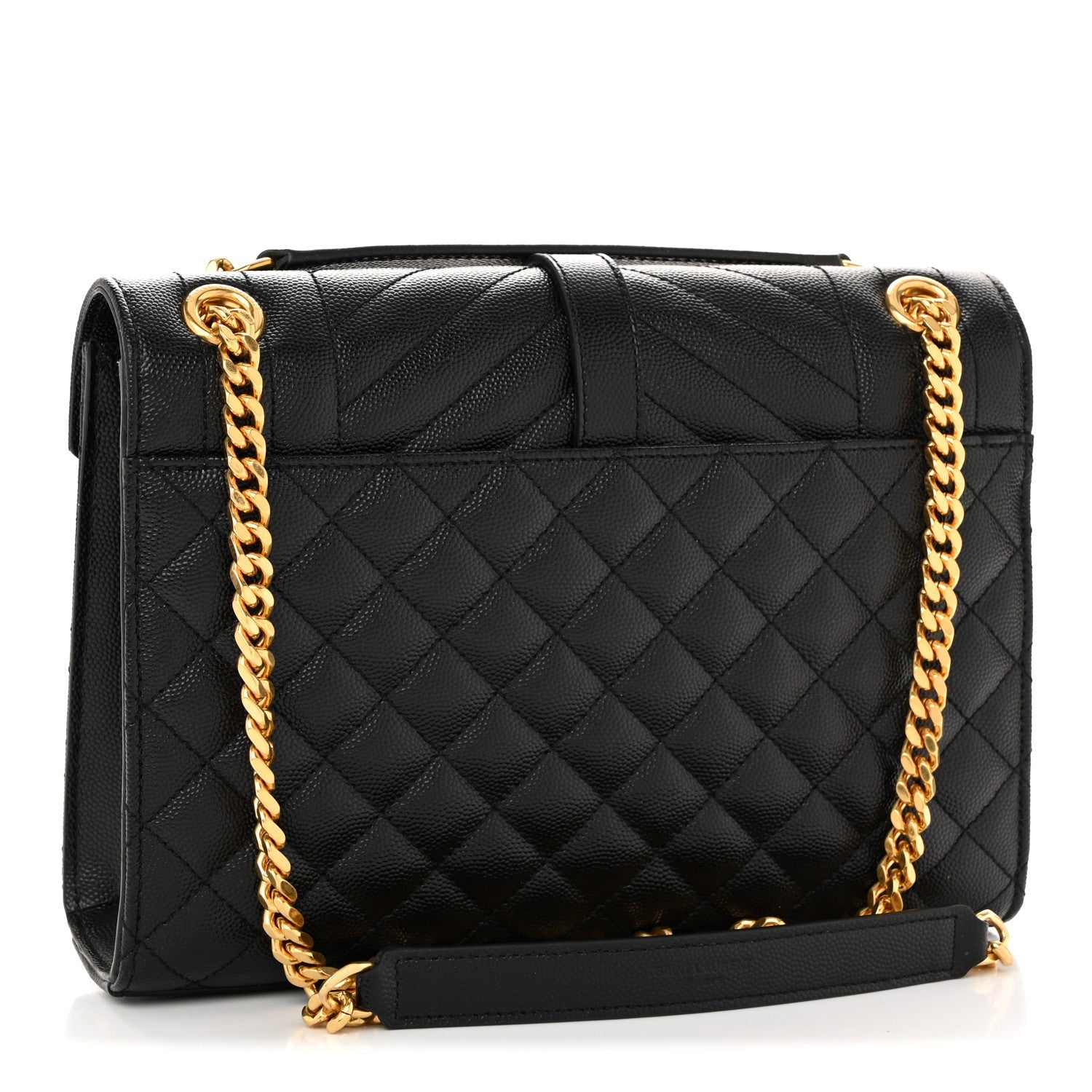 Grain De Poudre Textured Mixed Matelasse Triquilt Medium Monogram Satchel Black