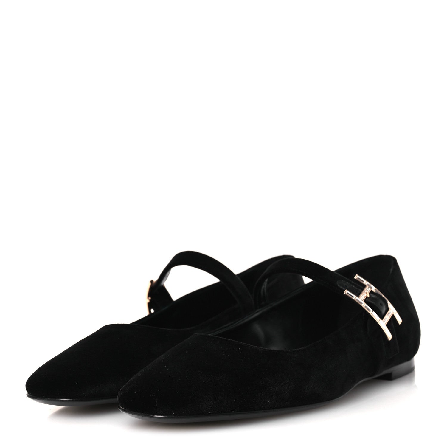 Velvet Crystal Jane Ballet Flats 37 Black