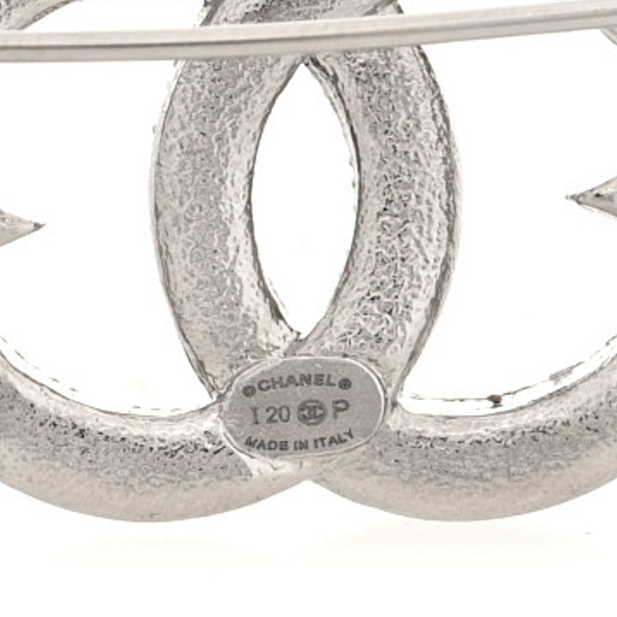 Crystal CC Star Brooch Silver