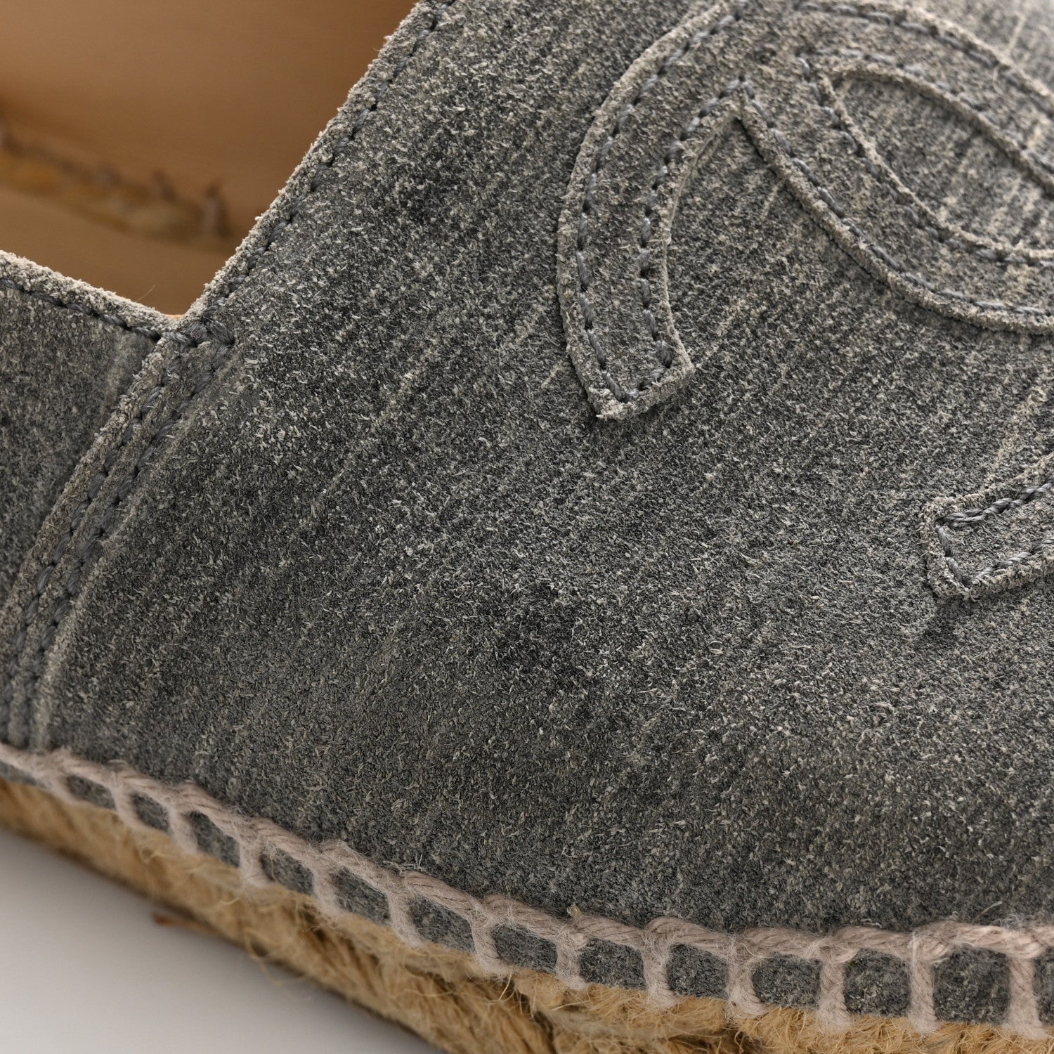 Striated Suede Espadrilles 37 Dark Grey