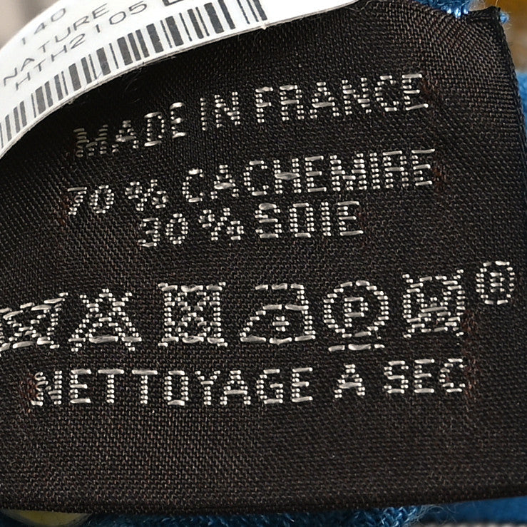 Cashmere Silk Eperon Eperon D'Or Shawl 140 Bleu Cobalt Naturel Vieil Or