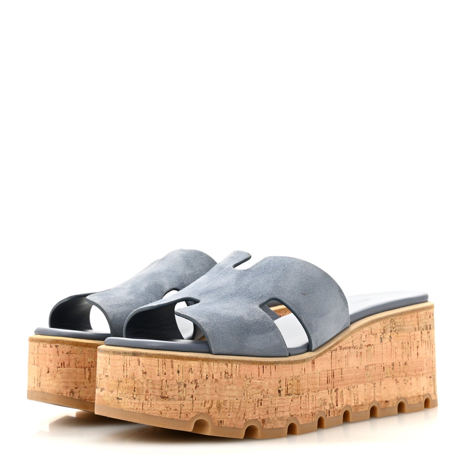 Suede Goatskin Cork Eze 30 Sandals 37 Bleu Grignon