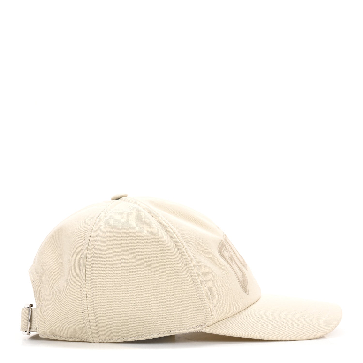 Cotton Embroidered Logo Baseball Hat S Ivory