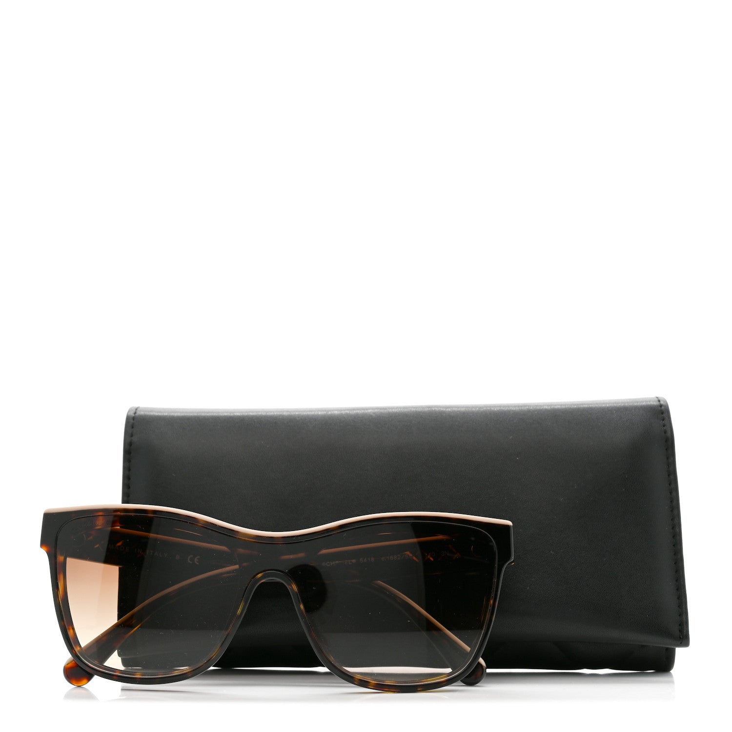 Acetate Logo Shield Sunglasses 5418 Tortoise
