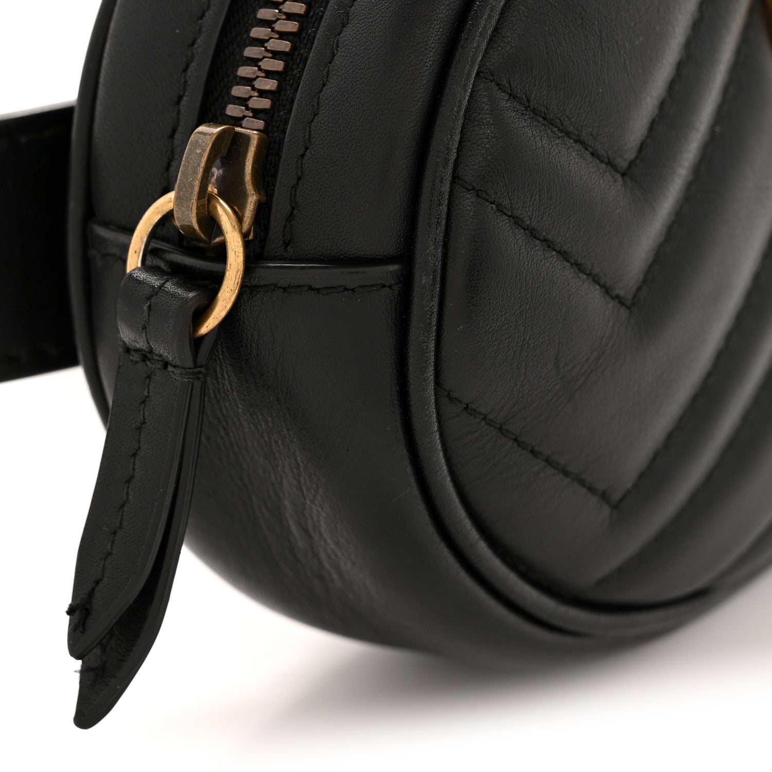 Calfskin Matelasse GG Marmont Belt Bag 95 38 Black