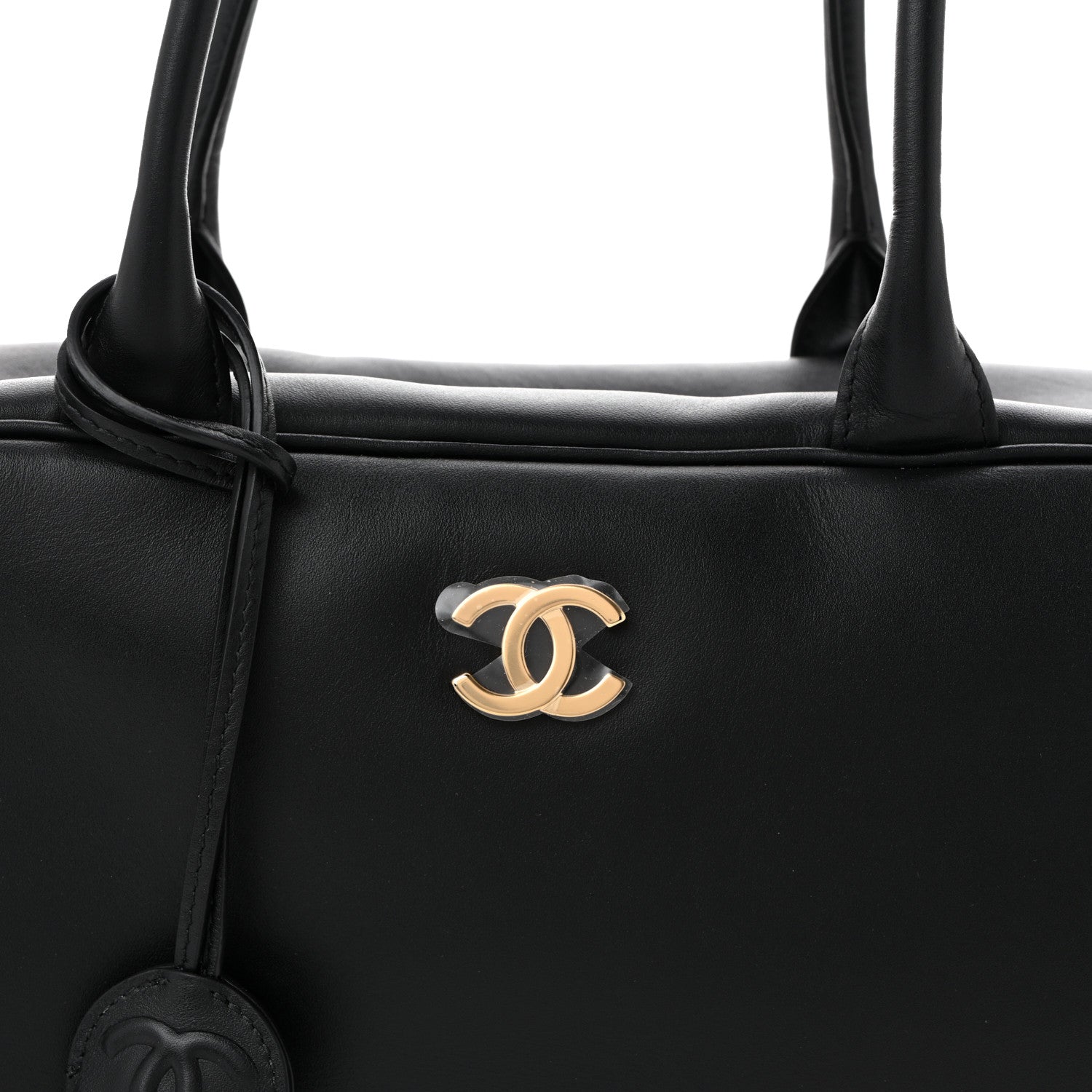 Calfskin Large Perfect Bowling Bag Black
