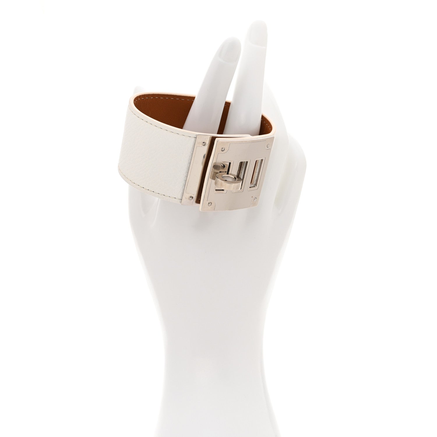 Epsom Kelly Dog Bracelet White