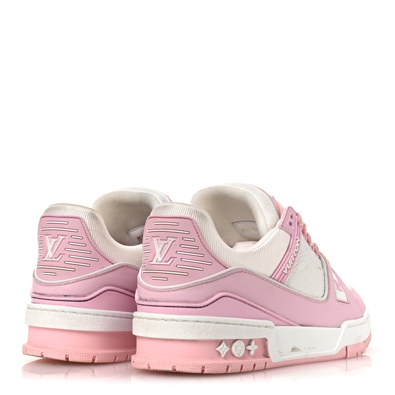 Calfskin Monogram Womens LV Trainer Sneakers 36.5 Light Pink