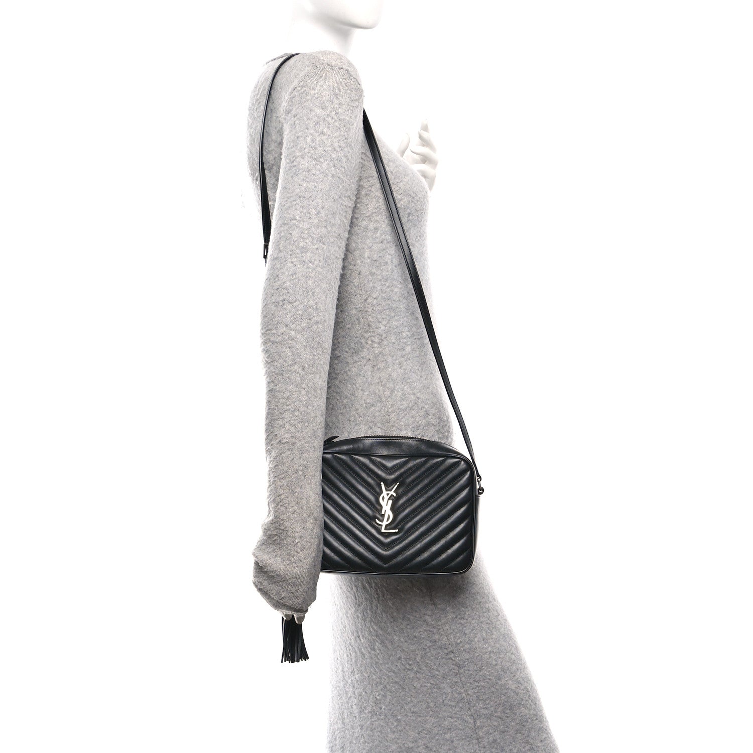Calfskin Matelasse Monogram Lou Camera Bag Black