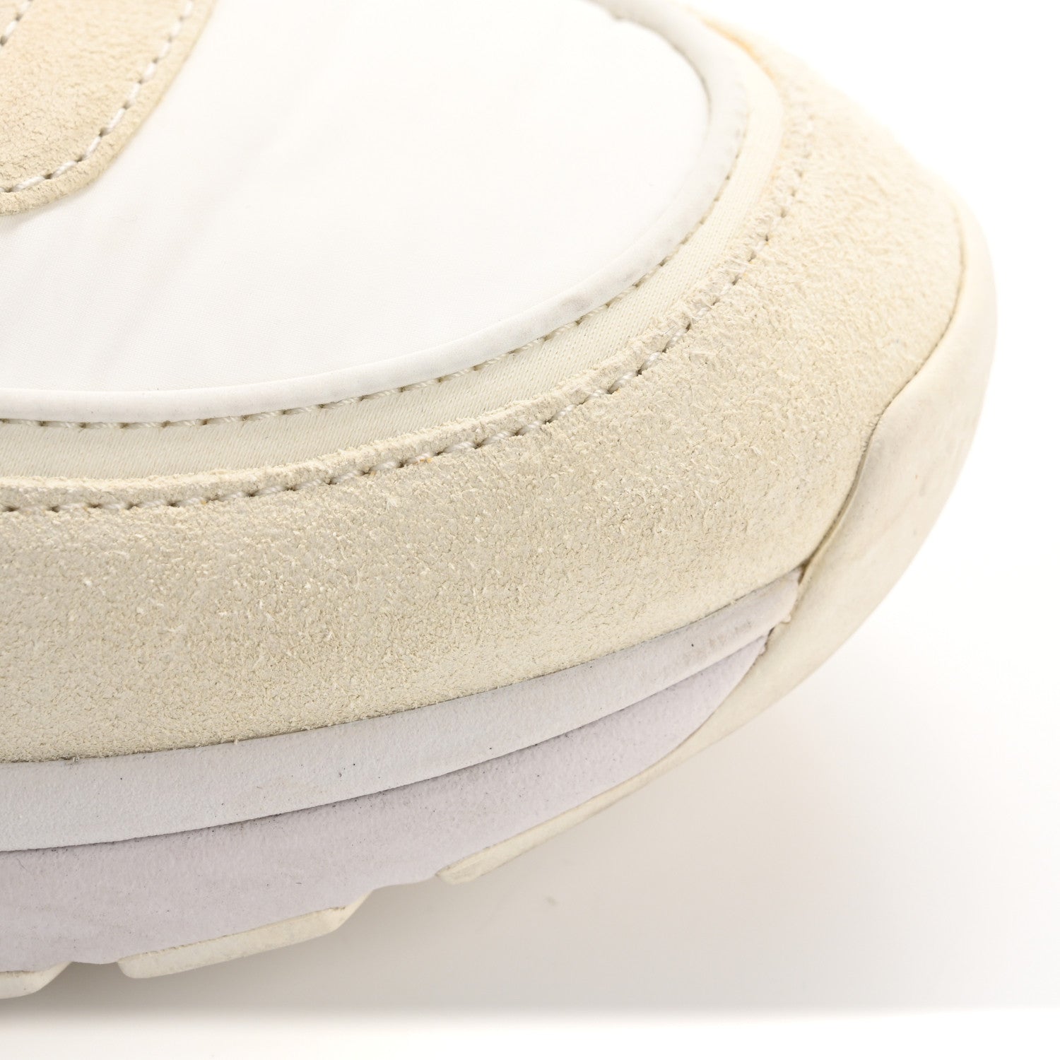 Suede Calfskin Fabric CC Sneakers 38 White