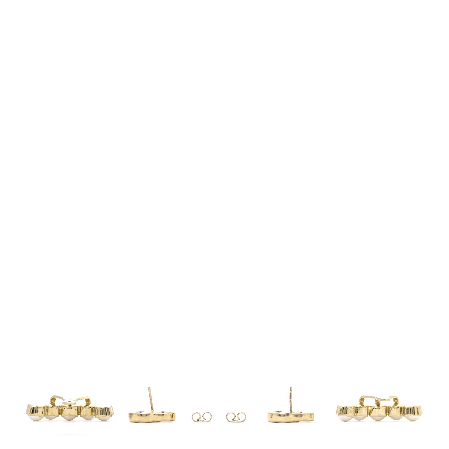 Metal Pearl Double G Drop Earrings Gold
