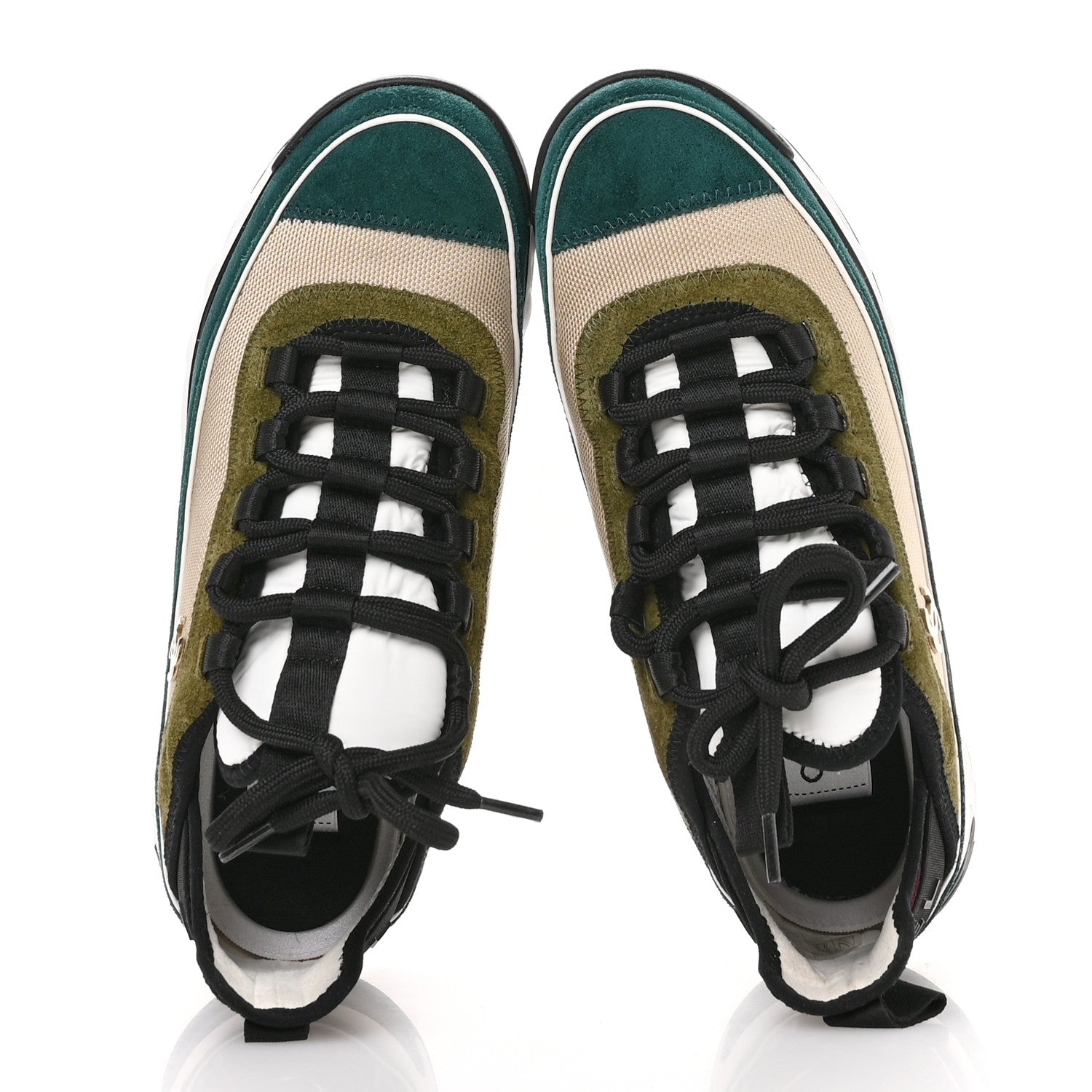 Fabric Suede CC Sneakers 36.5 Beige Dark Green Green