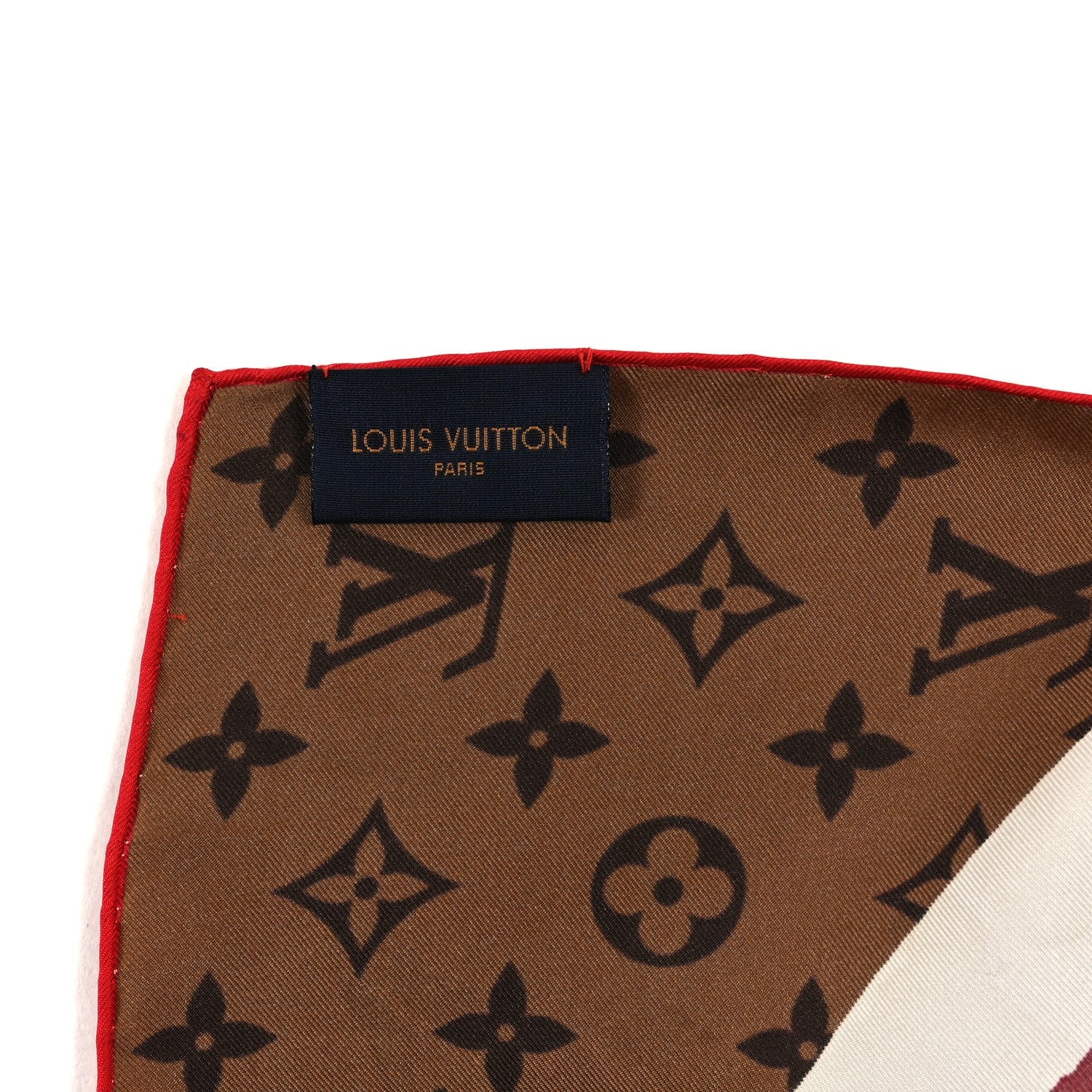 Silk Monogram Kabuki Sticker Square Scarf