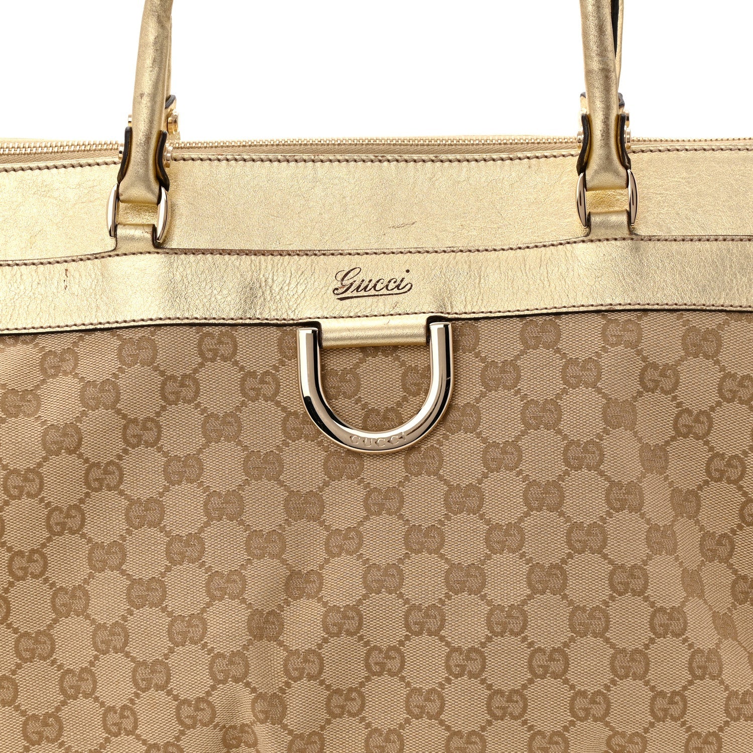 Monogram D Gold Large Tote Metallic Gold