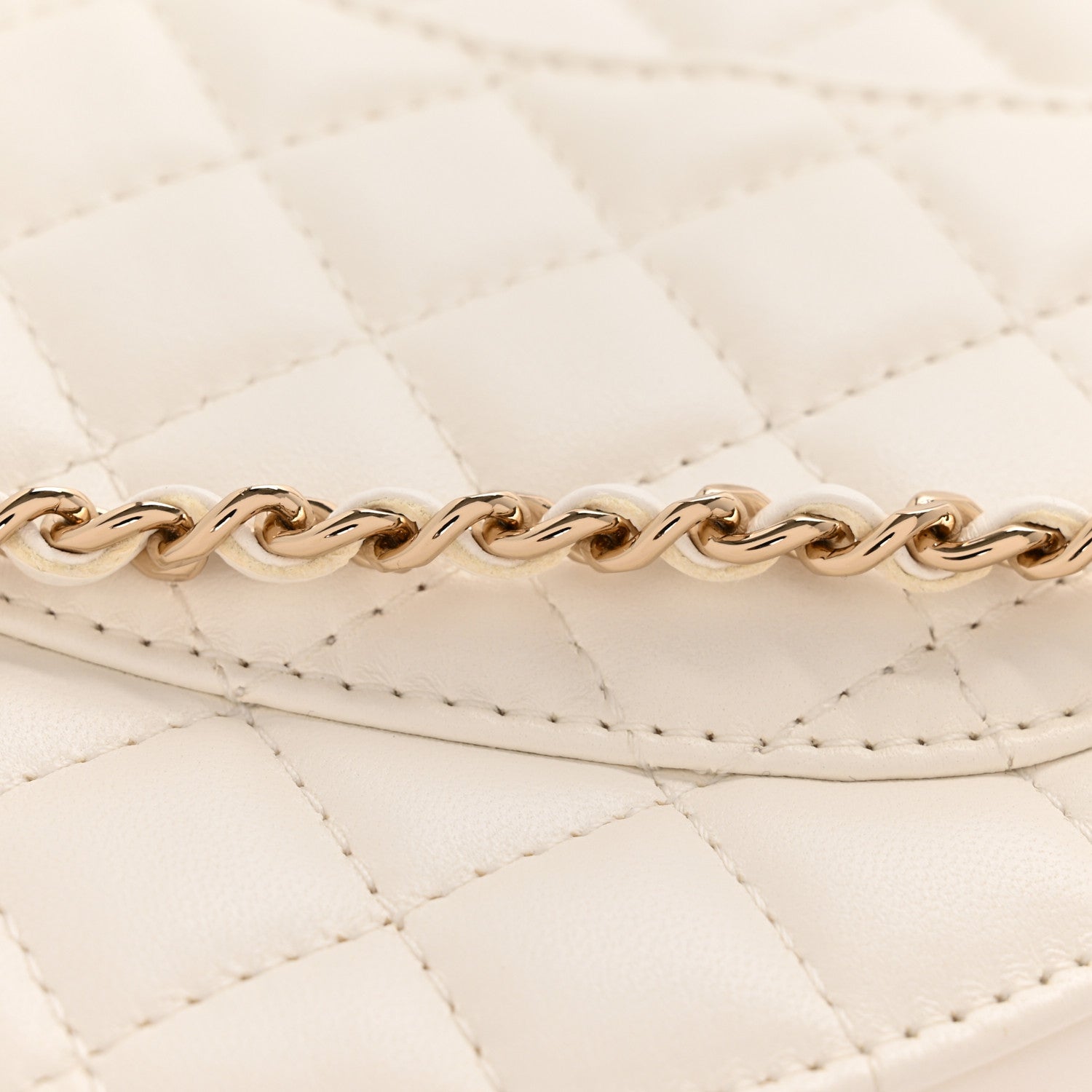 Lambskin Quilted CC In Love Heart Bag White