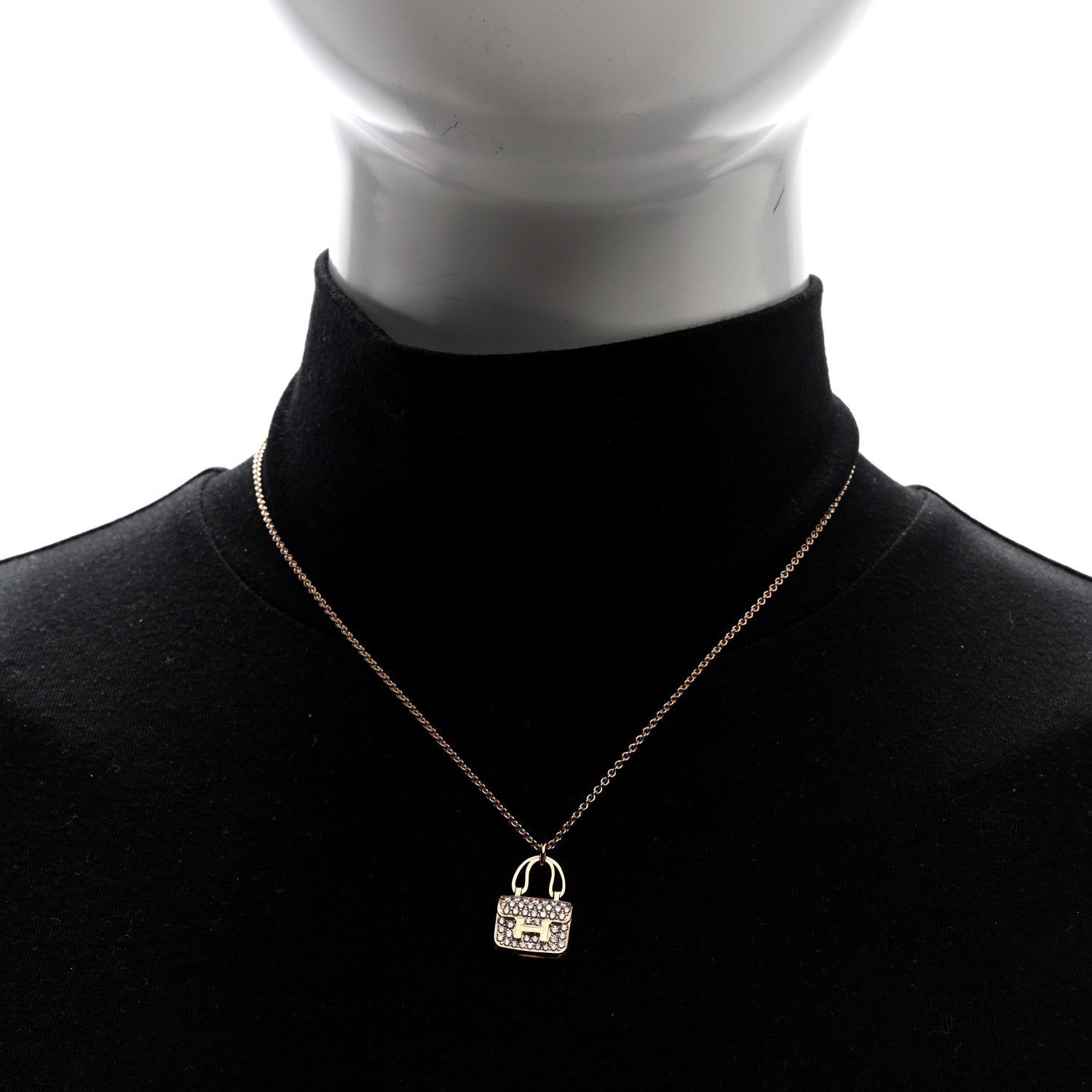 18K Rose Gold Diamond Constance Amulettes Pendant Necklace