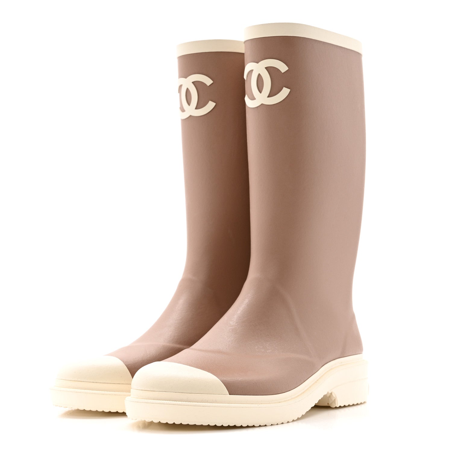 Caoutchouk CC High Boots 38 Beige White