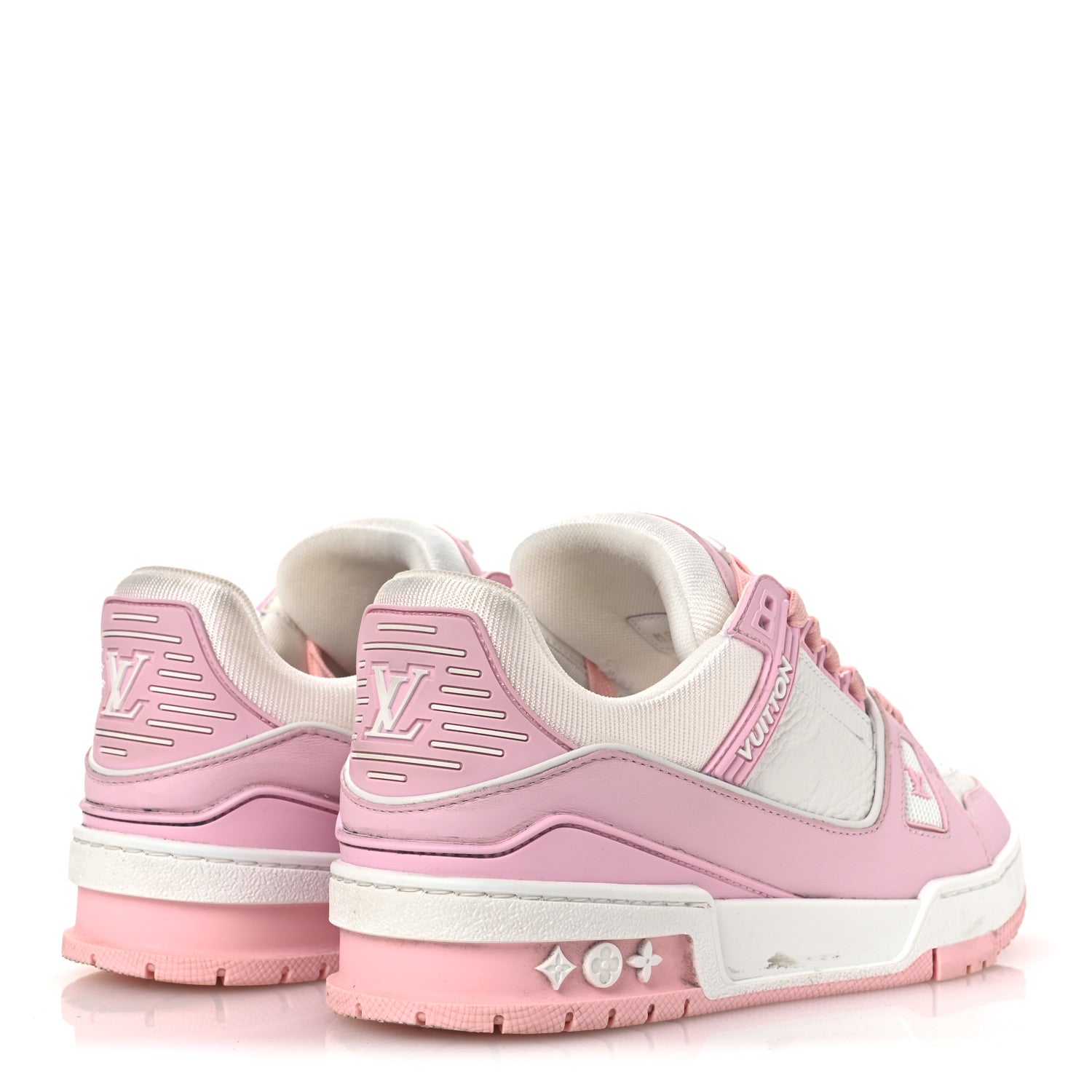 Calfskin Monogram Womens LV Trainer Sneakers 36.5 Light Pink