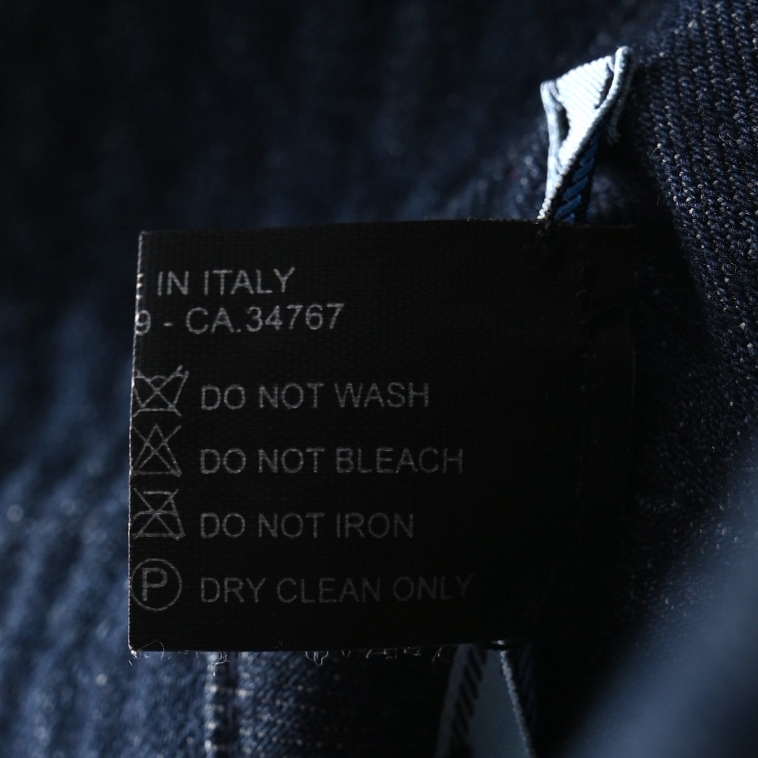 Nylon Denim Metal Triangle Logo Bucket Hat S Black
