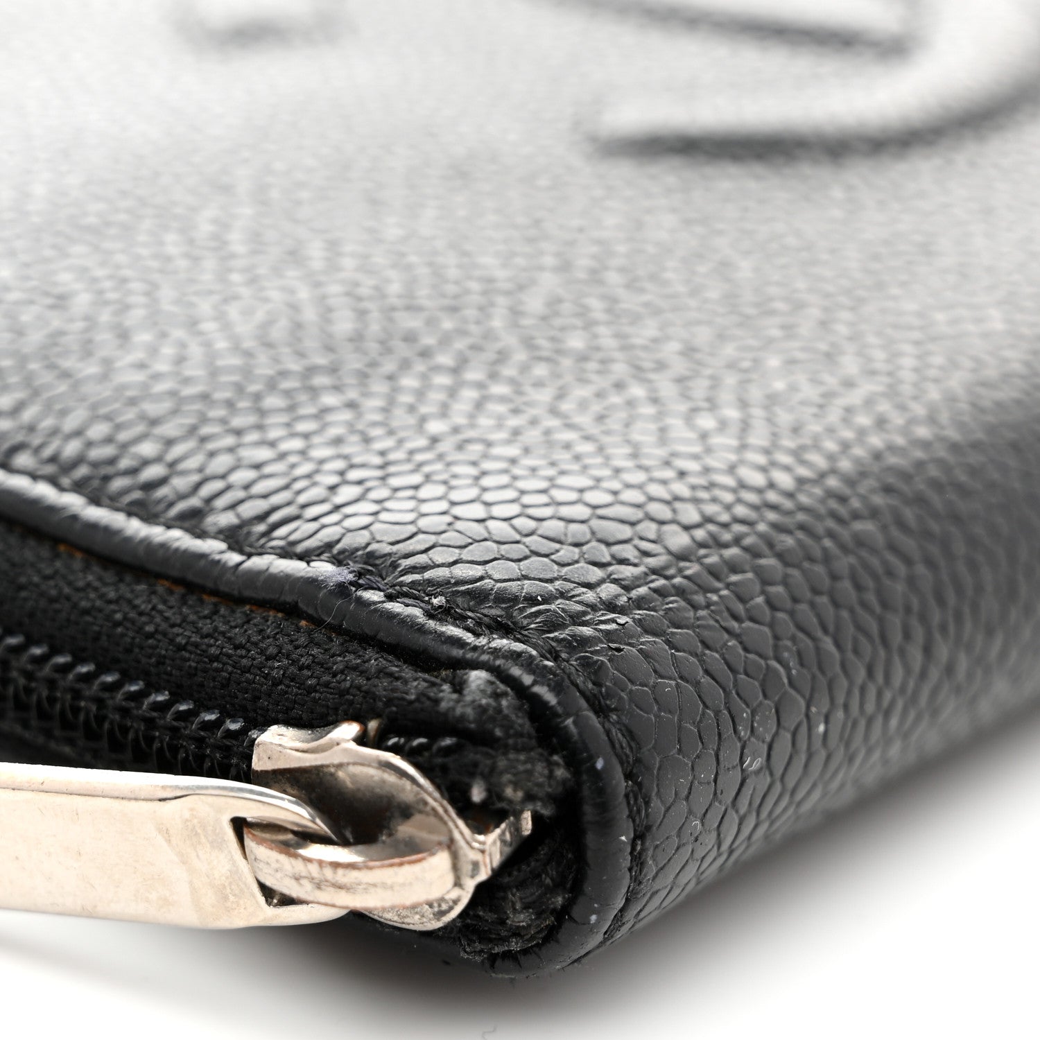 Caviar Large Timeless CC Zip Around Organizer Wallet Black
