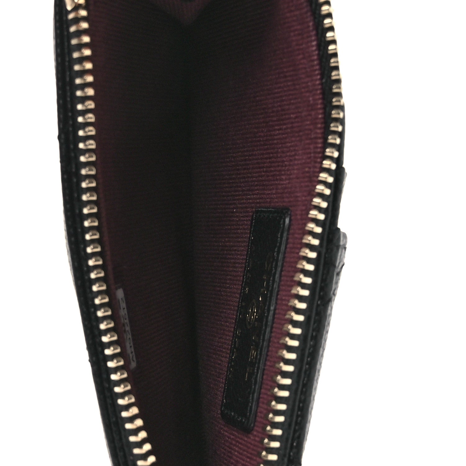 Caviar Quilted Flap Zip Card Holder Black